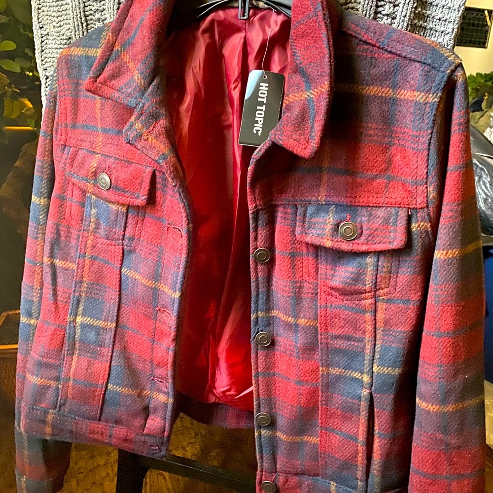 Plaid cropped jacket